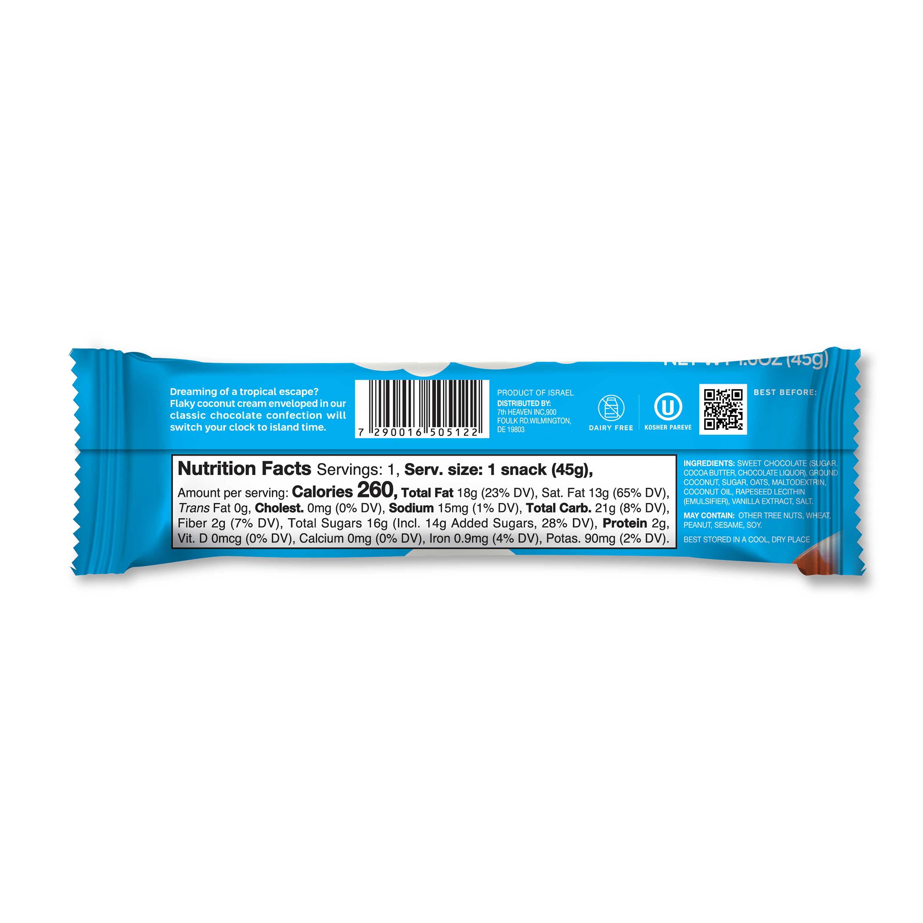 Caramelized Coconut Snack Bar – 7th Heaven Chocolate